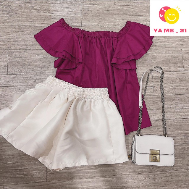 [Mã WASTCOOL giảm 15% tối đa 50K đơn 99K] Set Trễ Vai Hồng Mix Quần Be, Bộ Nữ Trễ Vai Siêu Xinh Có Ảnh Thật | BigBuy360 - bigbuy360.vn