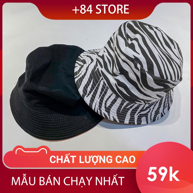 Mũ bucket ngựa vằn ulzzang hot hit có thể đổi màu đen dễ phối đồ - nón vành tròn họa tiết đen trắng form unisex