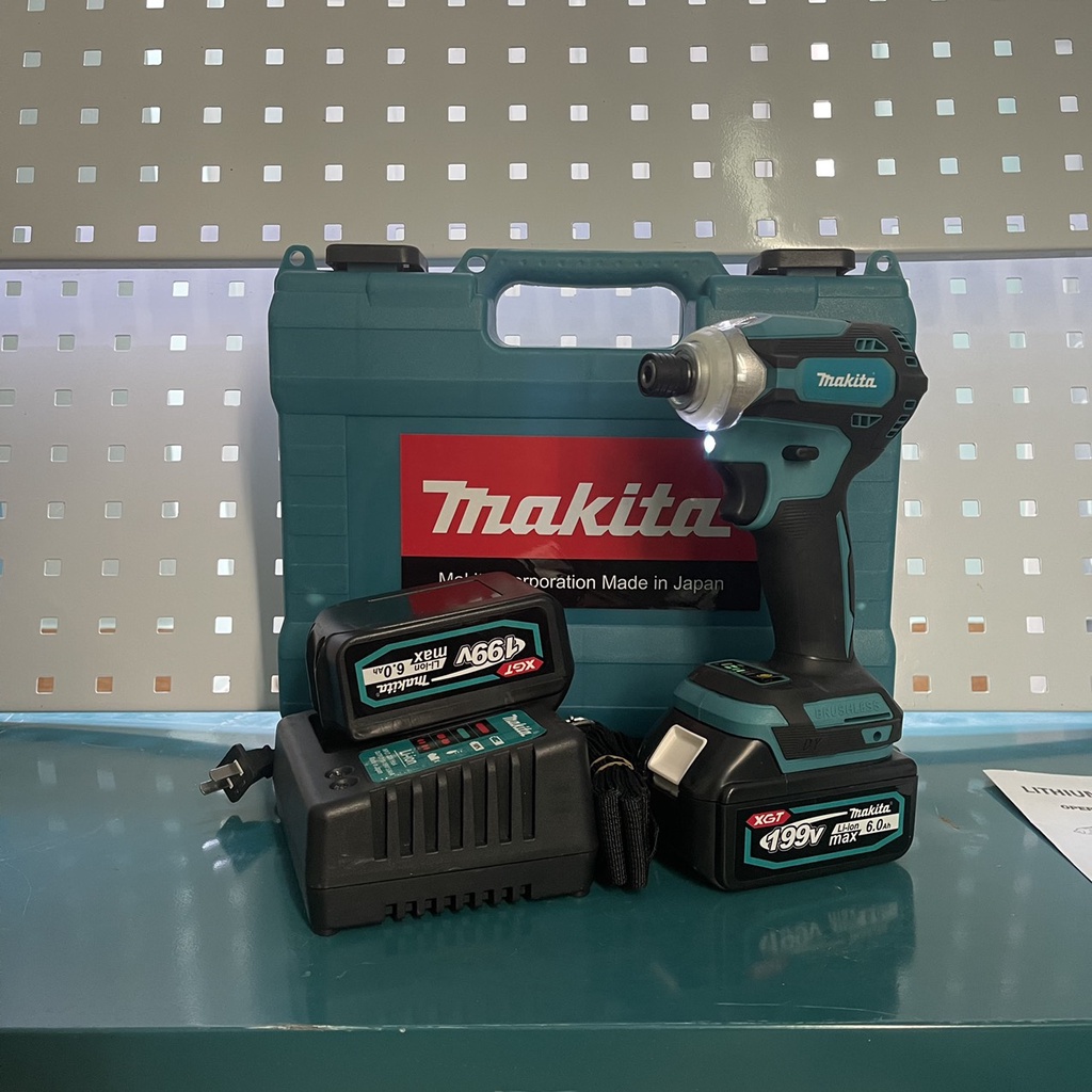 Máy chuyên vít ,khoan pin MAKITAA 199v , động cơ không chổi than ,Tặng kèm phụ kiện