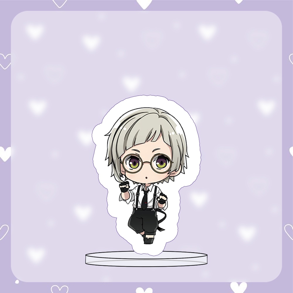 Standee MINI BUNGOU STRAY DOGS VĂN HÀO LƯU LẠC ver Đeo Kính tượng acrylic anime chibi trang trí trưng bày xinh xắn