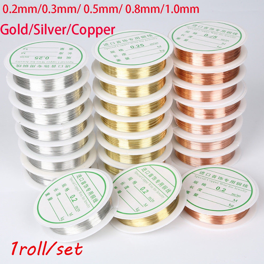 Cuộn Hạt Cườm Làm Đồ Thủ Công Bằng Hợp Kim 15g|Dây Đồng Mạ