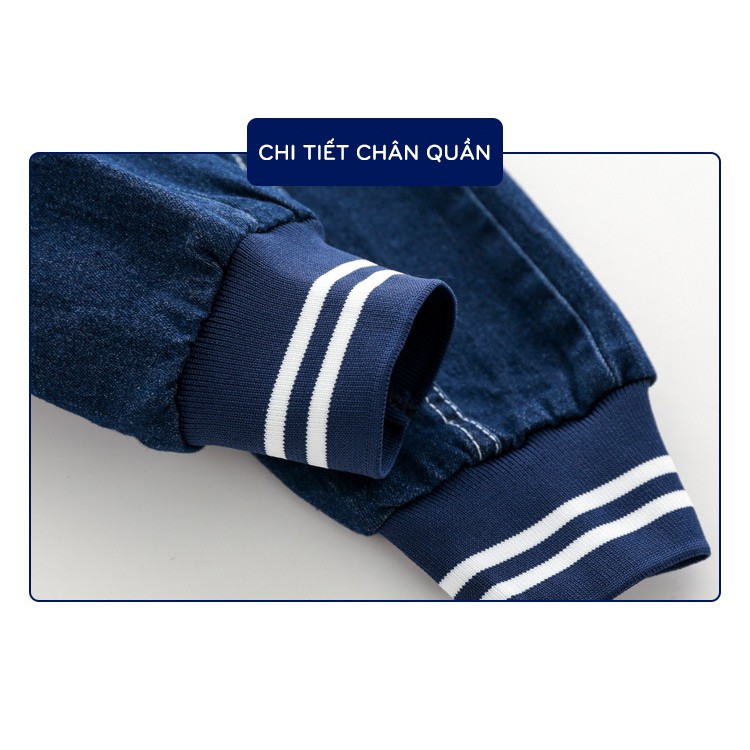 Quần Jean cho bé WELLKIDS họa tiết bo ống chất bò mềm mại hàng xuất Âu Mỹ