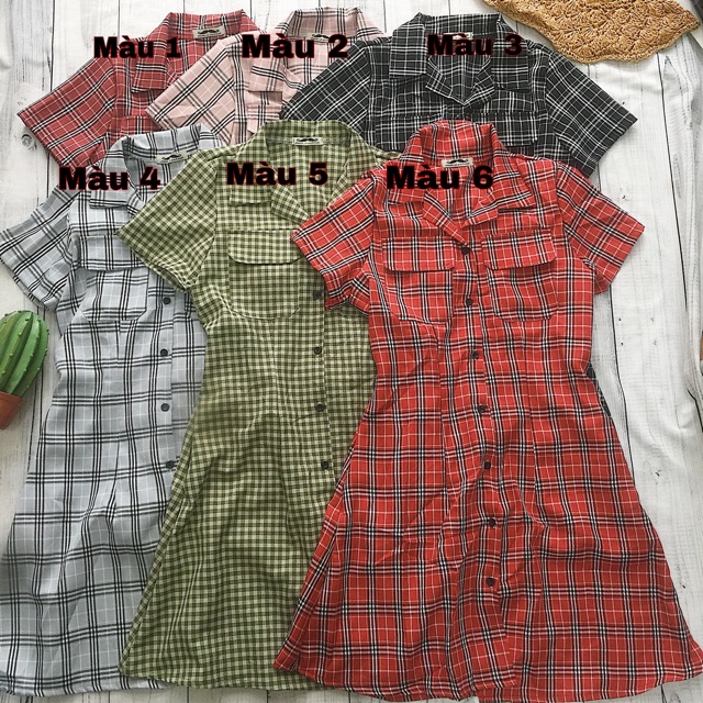 ĐẦM XINH CARO BO THUN Ở SAU LƯNG CỔ SƠMI - ĐẦM SAY DRESS ( kèm ảnh trải sàn ) | BigBuy360 - bigbuy360.vn