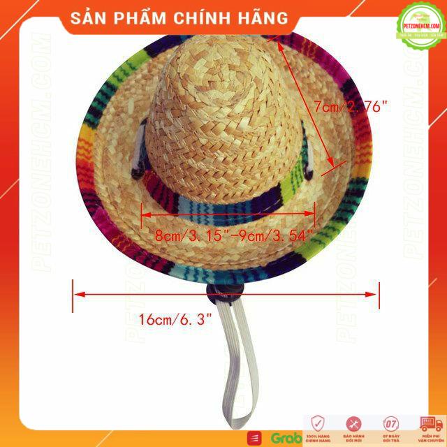 Nón chó mèo  FREESHIP  Mũ cối rơm chong chóng thú cưng 2 size