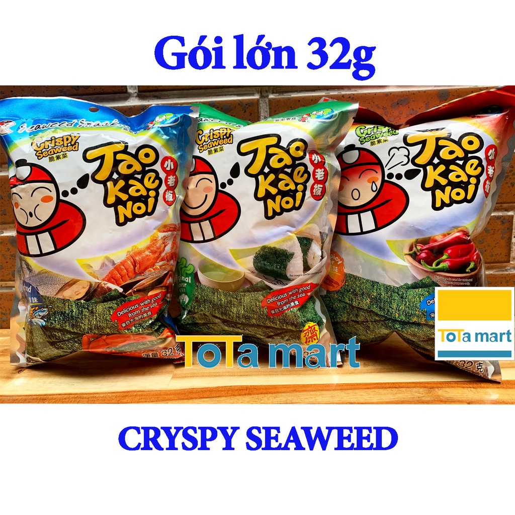 hsd 09 2023 Snack rong biển giòn CRiSPY SEAWEED Taokaenoi gói lớn 32g