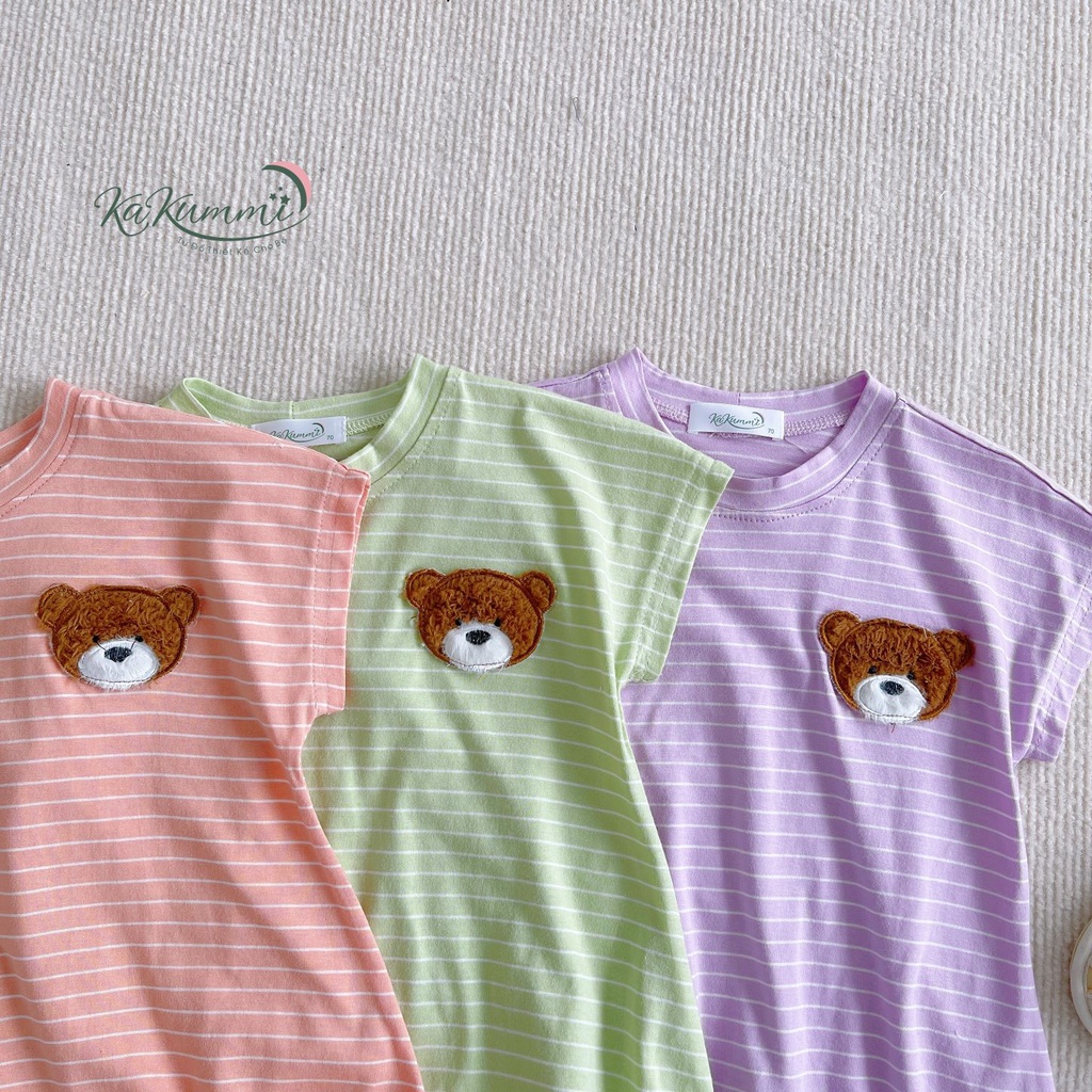 Body cotton tay liên mặt gấu KM22-BD209 Kakummi