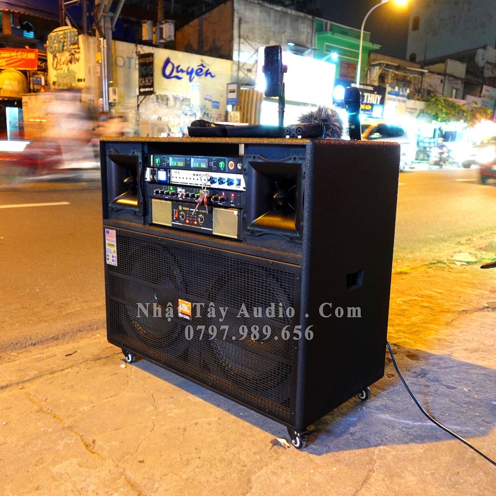 Thùng Loa Kéo Điện NT 1006 Pro, Dàn âm thanh karaoke di động công suất lớn, Loa kéo bass đôi 40 cao cấp