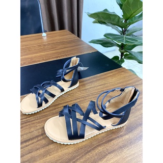 Sandal bé gái Cat & Jack JL02 xuất dư xịn màu đen khóa kéo đằng sau siêu tiện