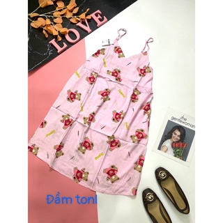 Đầm tole 2 dây mặc ngủ mềm mát