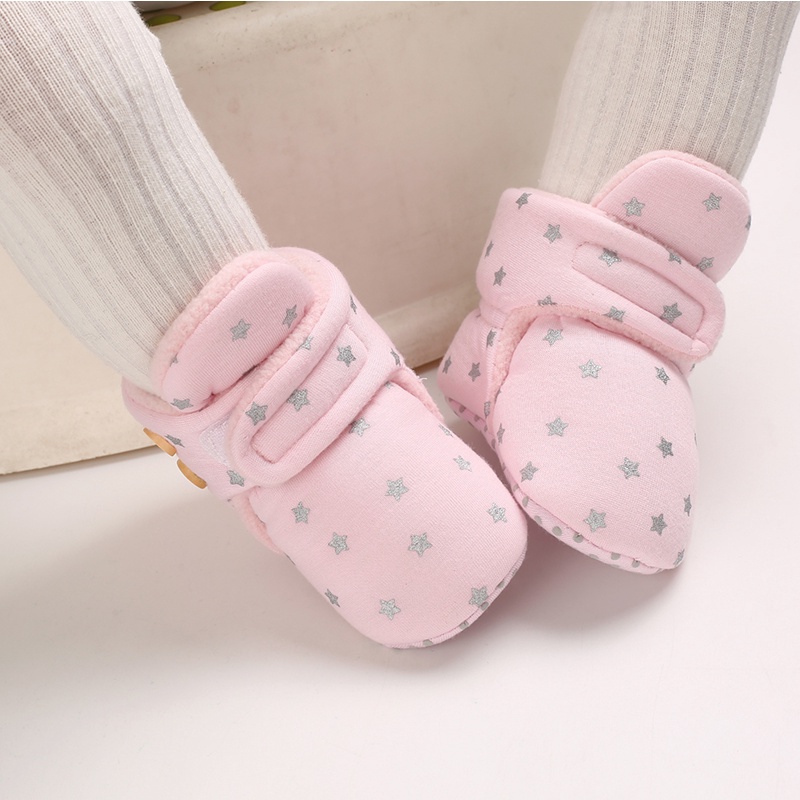 Giày Bốt Cotton Mềm Mại Thoải Mái Chống Trượt Giữ Ấm Cho Bé Trai Gái Sơ Sinh