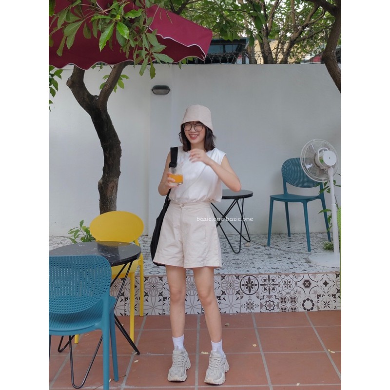 Áo tanktop dáng rộng Hàn Quốc, áo không tay Bazic one