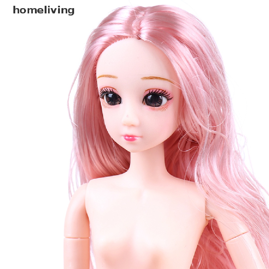 homeliving 30CM BJD Doll Beautiful Princess Dolls 20Joints Moveable Nude Body DIY Hair Doll  .