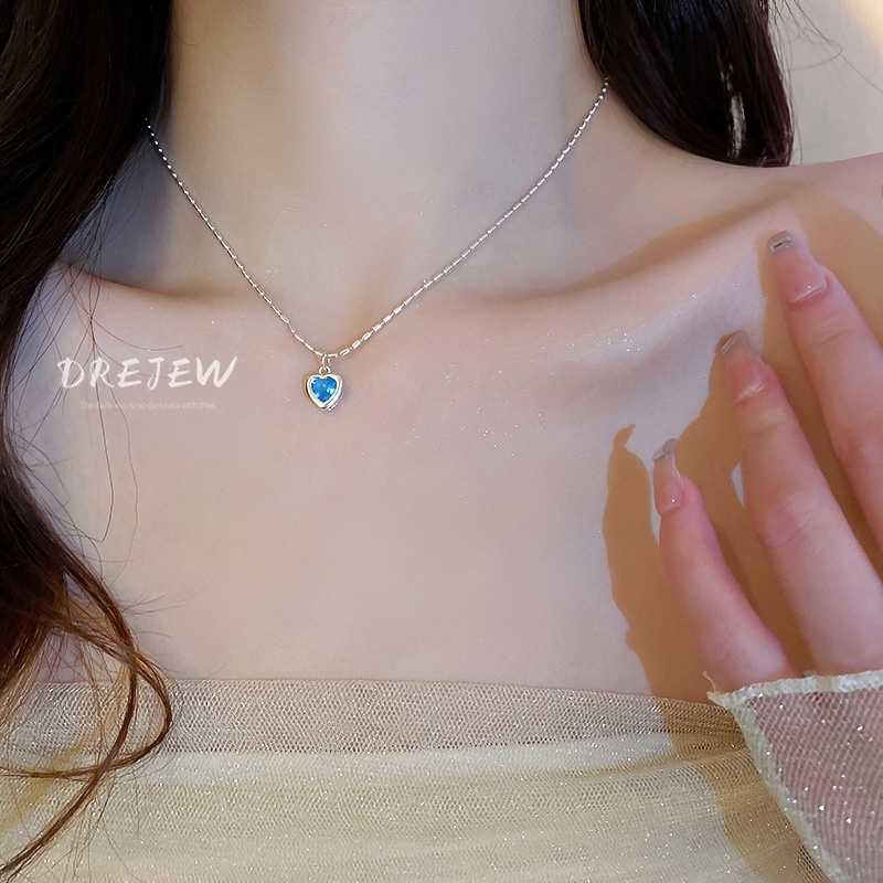 Dây Chuyền Mặt Trái Tim Đính Đá Thời Trang Hàn Quốc