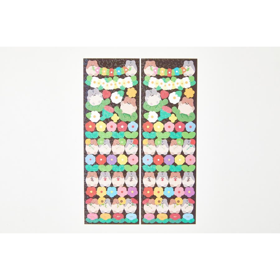 Set 2 Tấm Sticker ARTBOX Hàn Quốc Hình Chuột Hamster Và Hoa Xinh Xắn