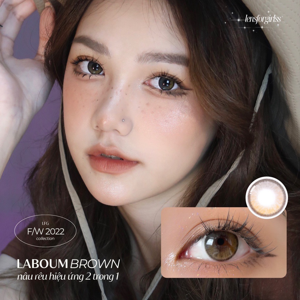 Kính áp tròng LABOUM BROWN hiệu ứng filter bóng mắt chính hãng OLENS | Hsd 3-6 tháng | Lens cận