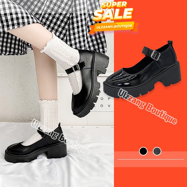 Giày Lolita đế cao Mary Jane style Ulzzang Hàn Quốc quai ngang 6cm