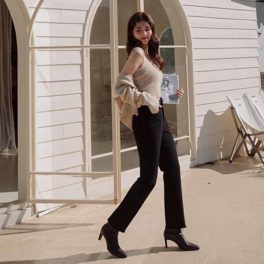 Quần dài ống đứng tua rua đơn giản nữ Air Space Lady 2141823012