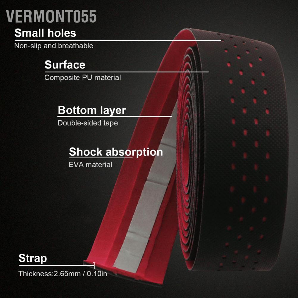 Vermont055 Punching Style 1Pair Road Bike Handlebar Tapes Non‑Slip Bicycle Handle Bar Wrap Belt