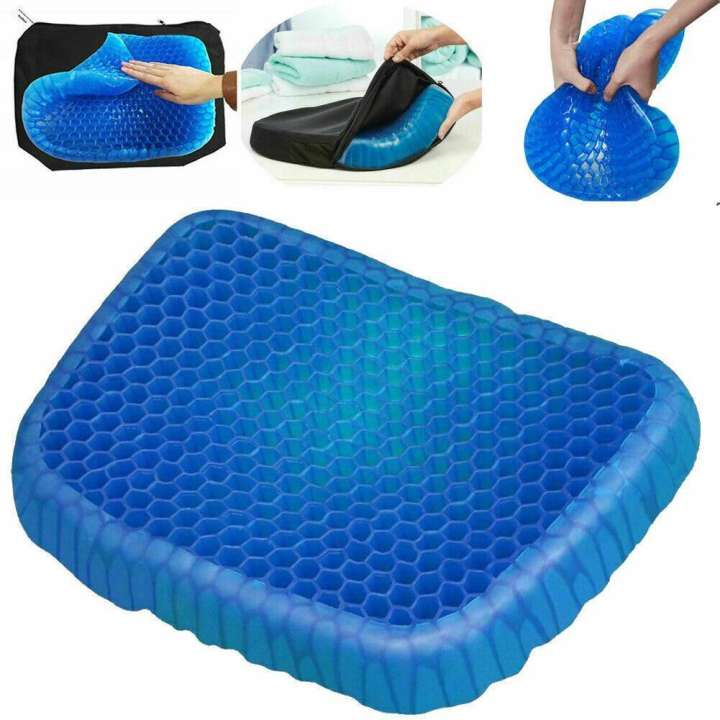 Đệm ngồi 3d thoáng khí lót mông chống đau mỏi silicon cao cấp 2 lớp lót ghế ngồi văn phòng, đệm 3d silicon