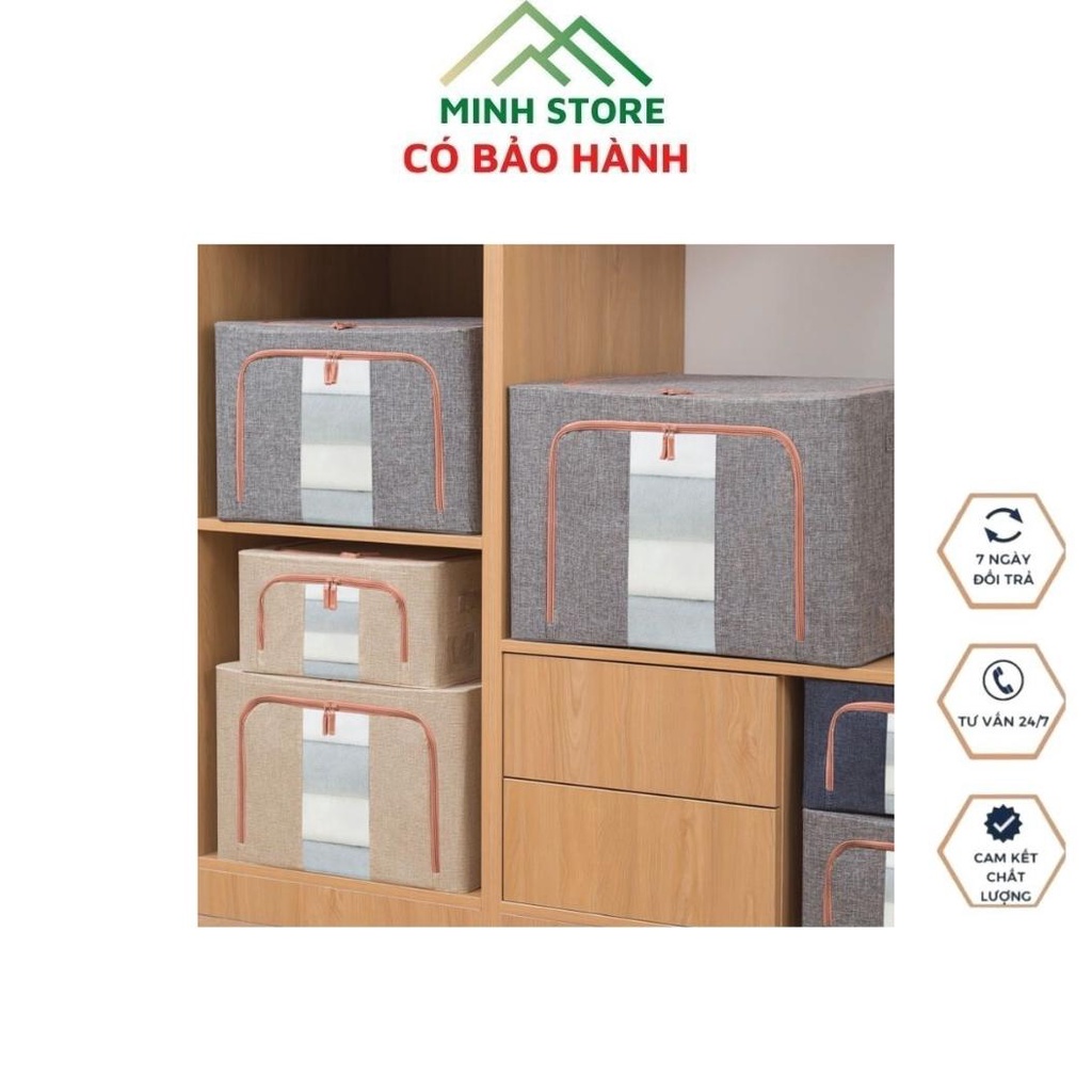 Hộp Vải Khung Thép Đựng Quần Áo Chăn Màn Khăn Tã Đồ Chơi Trẻ Em Cao Cấp Không Cần Tủ Loại Sịn Bằng Vải Oxford 600D