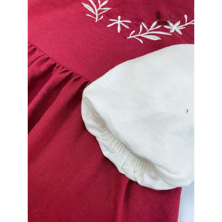 Set yếm đỏ áo trắng bé gái