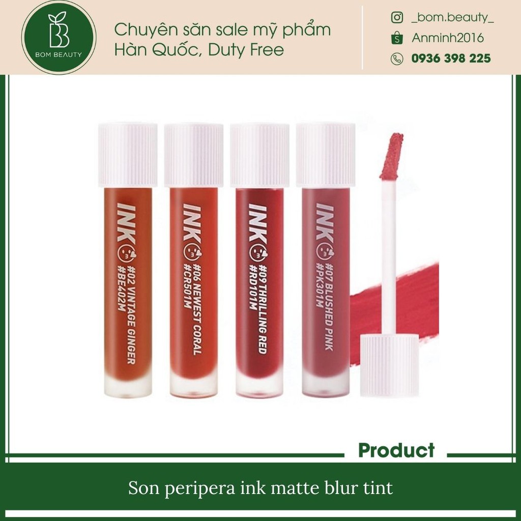 Son Kem Lì Siêu Mịn Peripera Ink Matte Blur Tint 3.8g