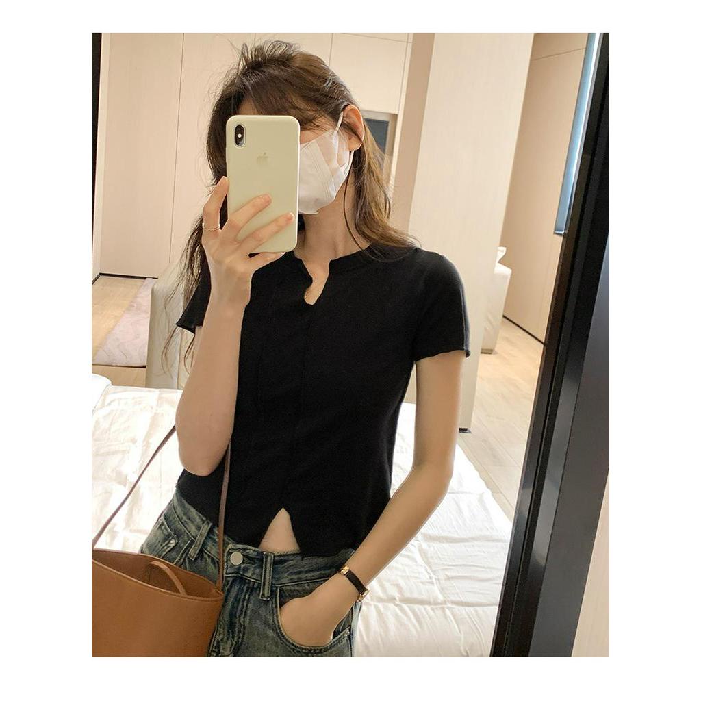 Áo Thun Xẻ Tà Ngắn Tay Thời Trang Cá Tính 63159