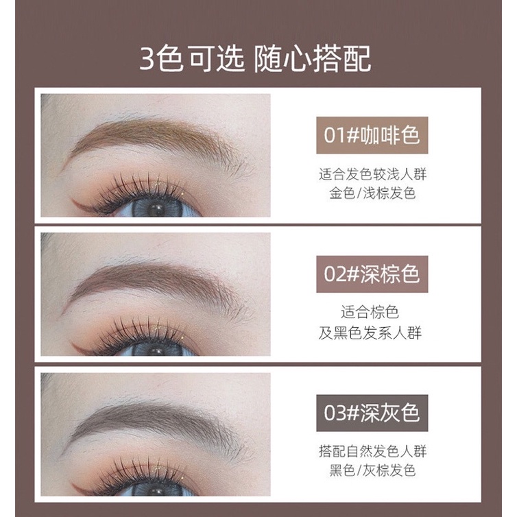 Mascara Chân Mày Màu Nâu Tự Nhiên, Bền Màu, Chống Nước, Lâu Trôi Dupe Merzy Proof Brow