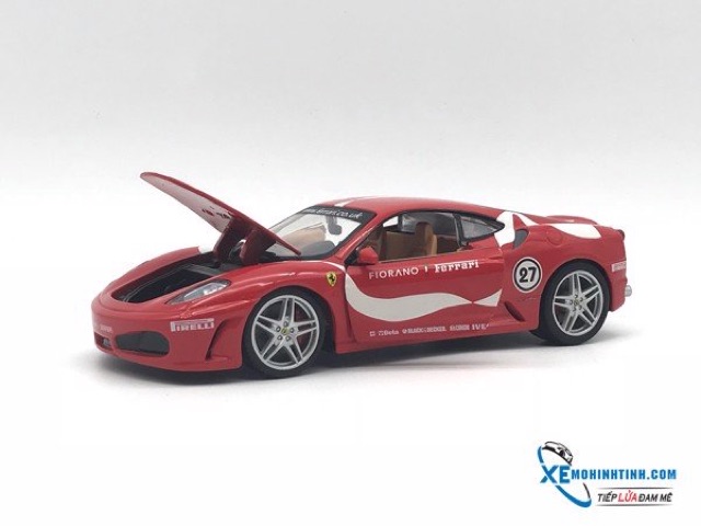 Xe Mô Hình Ferrari F430 Fiorano 1:24 Bburago (Đỏ sọc trắng )