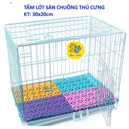 [Mã 159FMCGSALE giảm 8% đơn 500K] Tấm lót sàn chuồng mèo, chuồng chó bằng nhựa nhiều màu bằng nhựa PVC 20x30cm Pet-1989