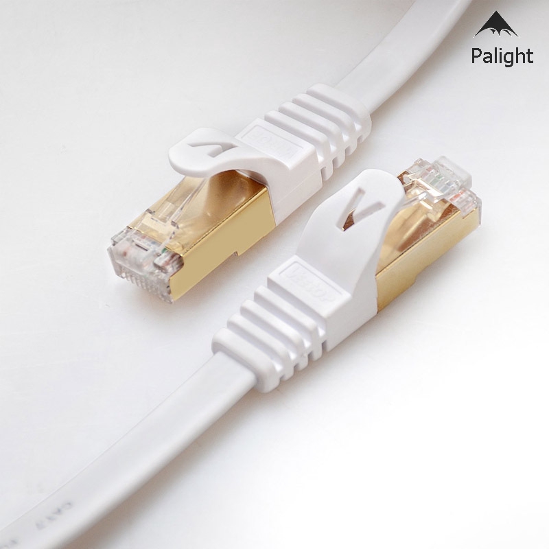 Dây cáp Ethernet RJ45 mạ vàng sợi dẹt màu trăng