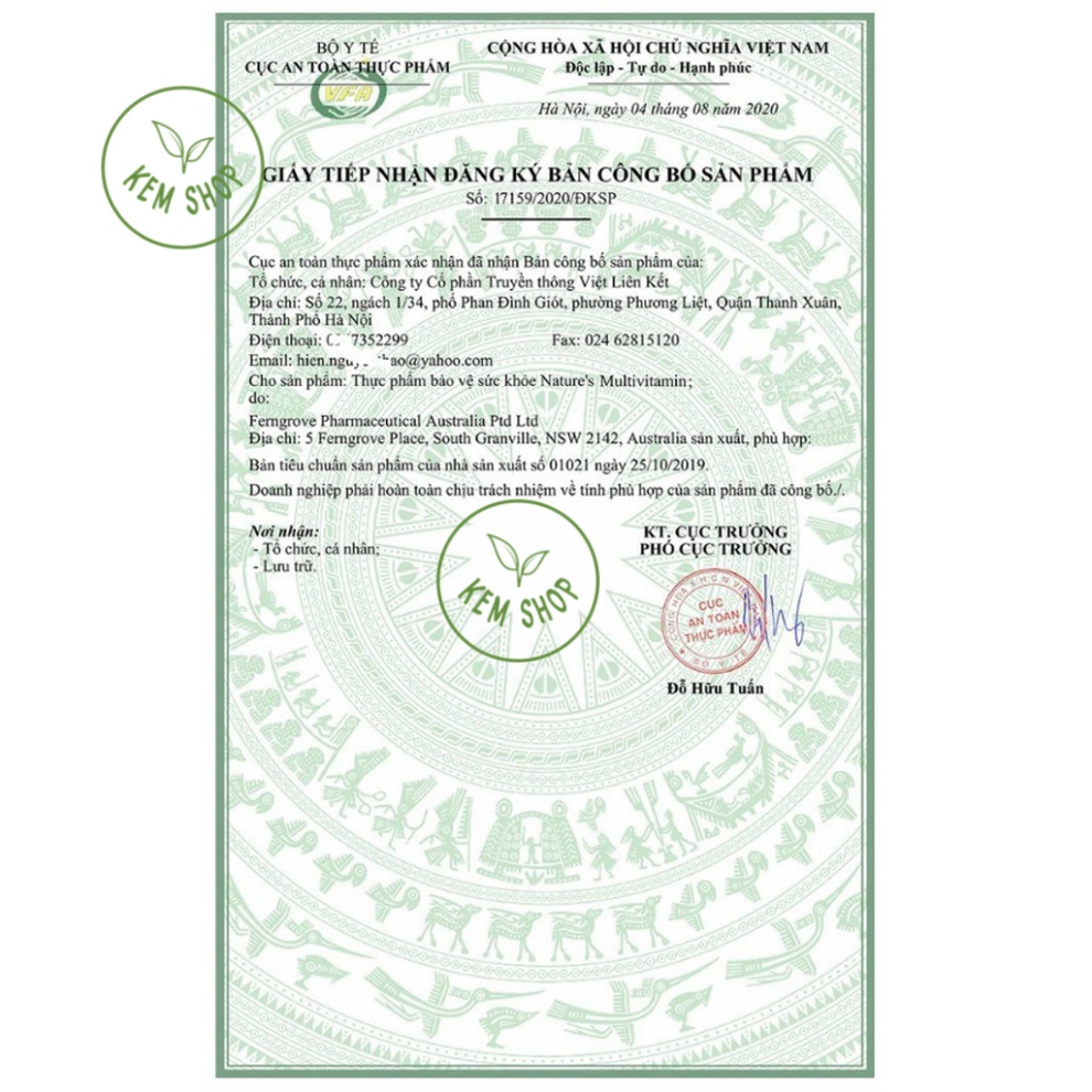Vitamin tổng hợp và tảo biển Úc Nature's Way Multivitamin 200 viên, Vitamin tổng hợp Multi Nature's way Úc