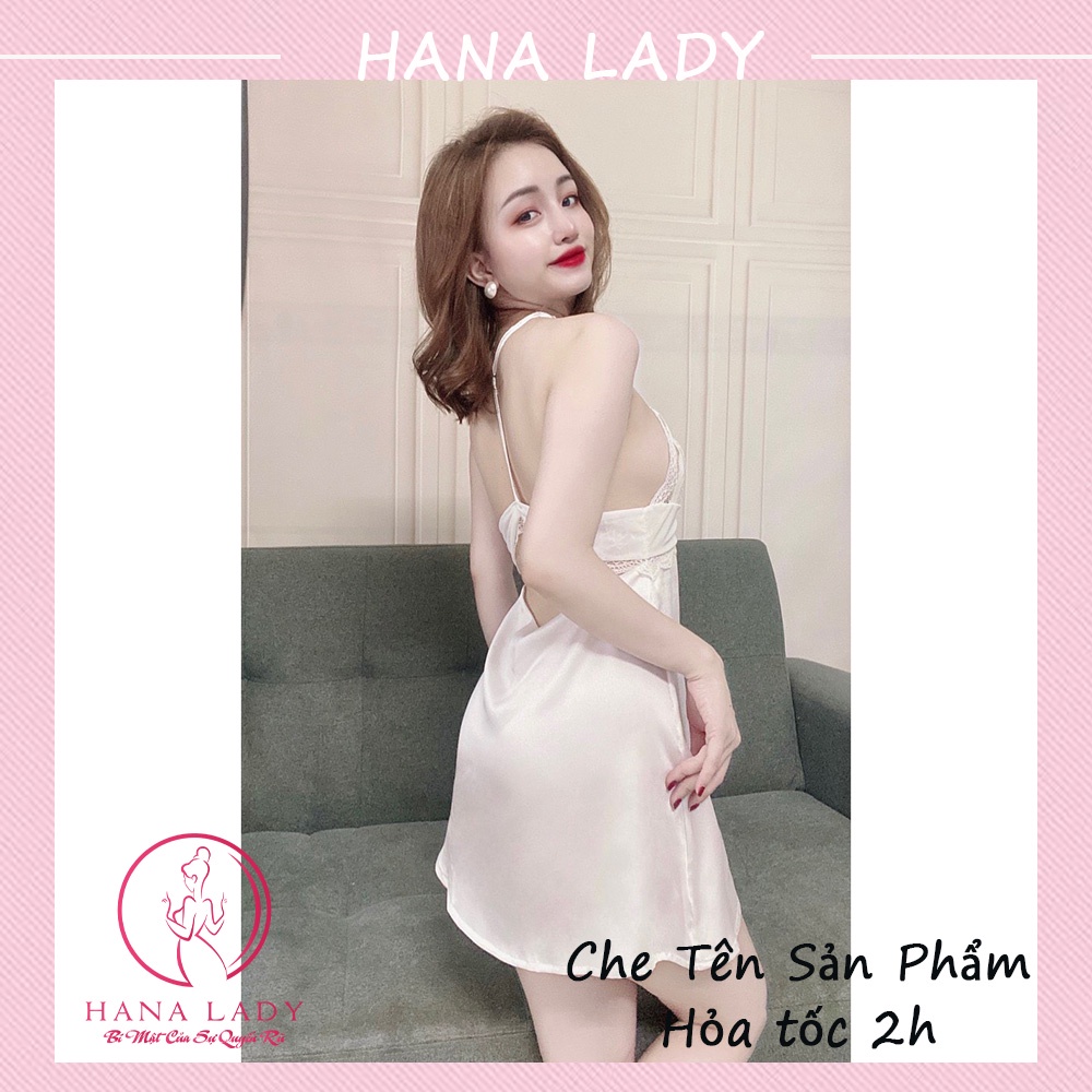 Váy ngủ hai dây lụa phối ren cao cấp gợi cảm, đầm ngủ nữ quyến rũ sexy VN418