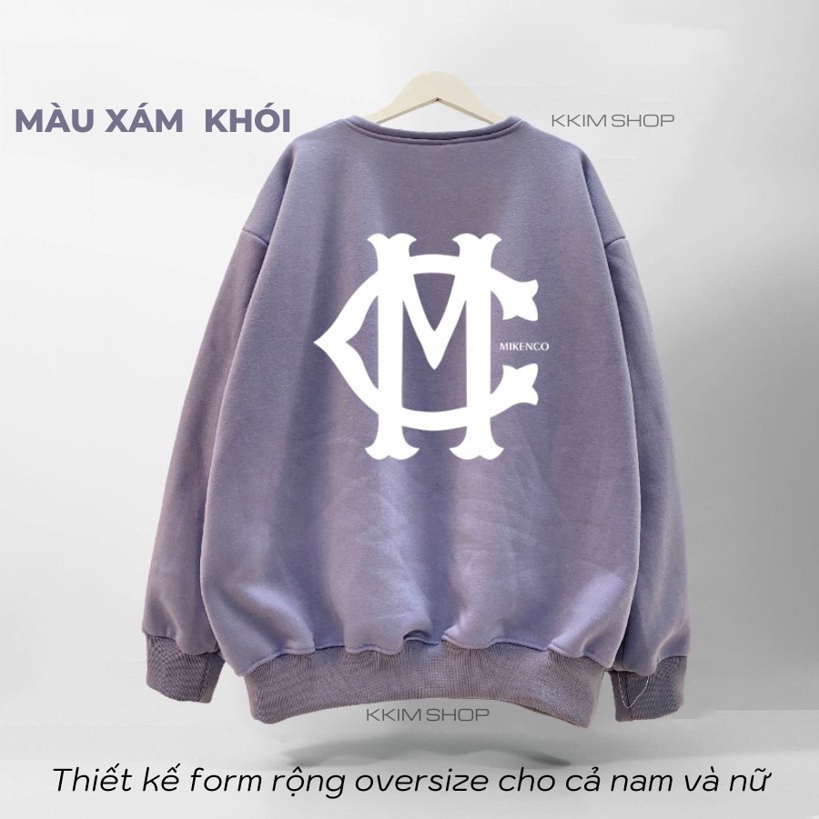 Áo Nỉ SWEATER MIKENCO Logo, Áo Nỉ Dài Tay Form Rộng Oversize Unisex Nam Nữ, Chất Nỉ dày dặn cao cấp. KKim Shop