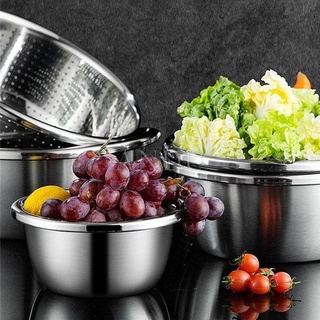 SP000709 SÉT RỔ CHẬU 5 món INOX