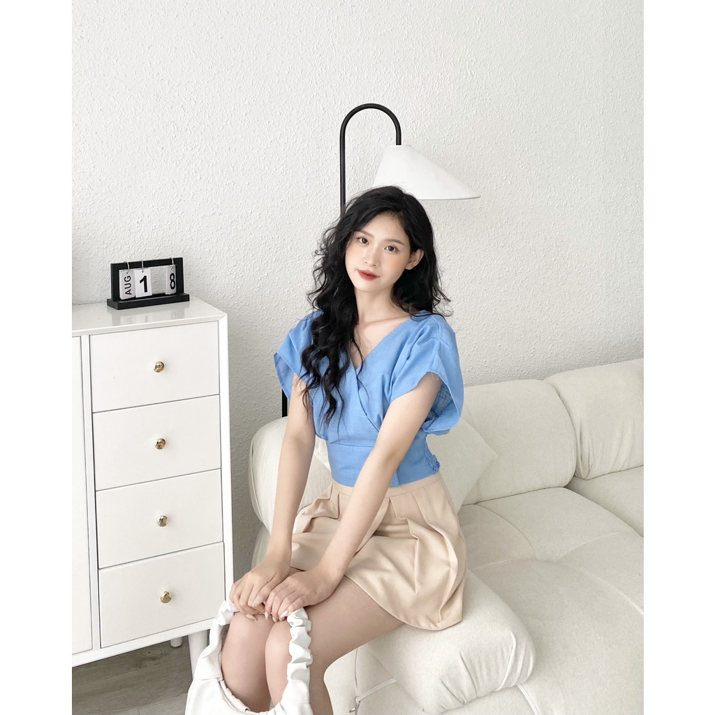 YU CHERRY | Áo nữ Shiny Linen Top YA379