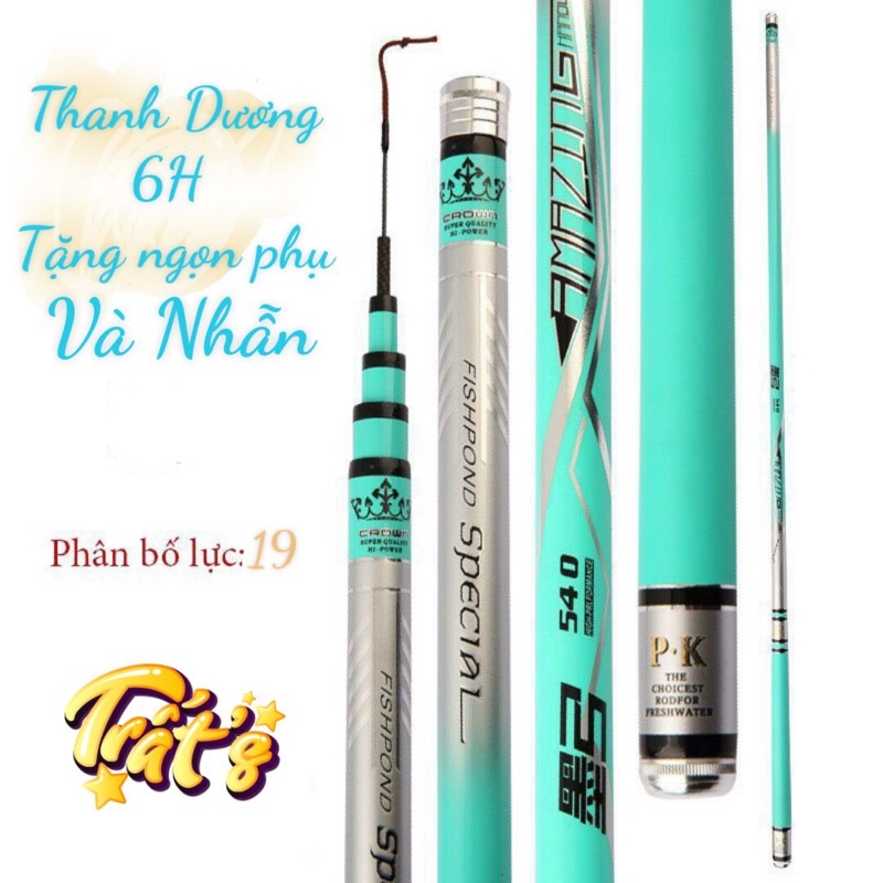 Cần câu tay Thanh Dương 6H19 săn hàng tặng nhẫn và ngọn phụ