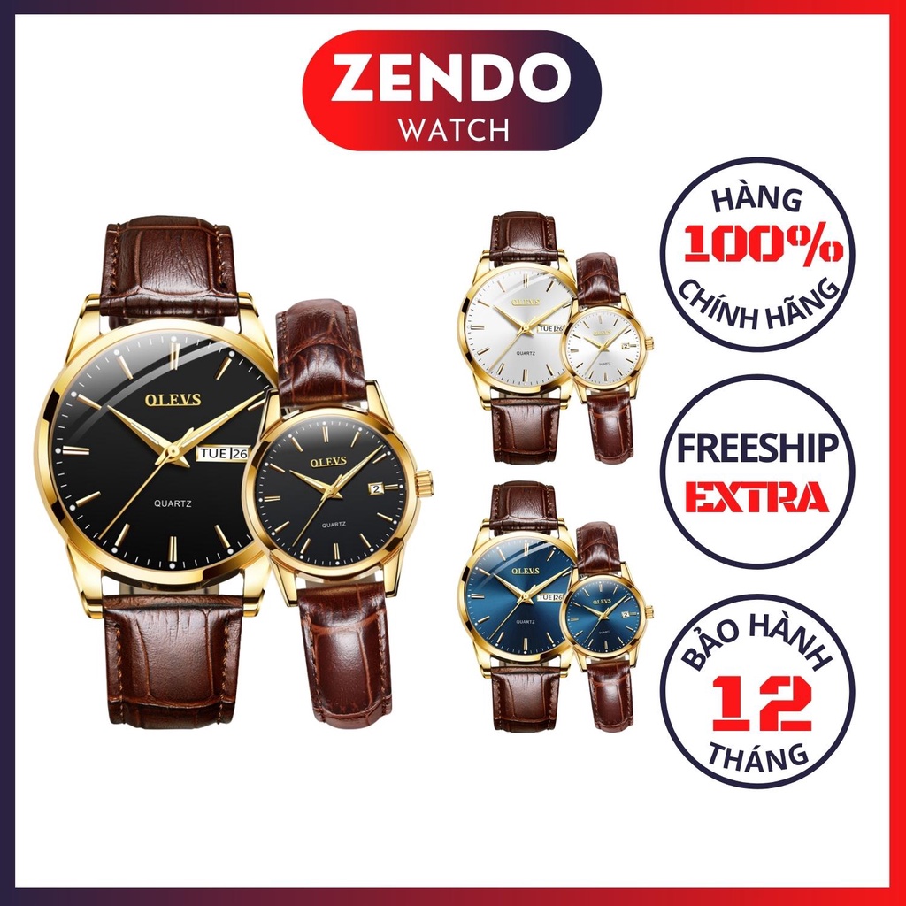 Đồng Hồ Nam Nữ Đồng Đồ Cặp Đôi Đẹp Fullbox OLEVS Đồng Hồ Cơ Dây Da A07 - ZENDO WATCH