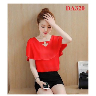 Set áo voan phủ bèo kèm quần short