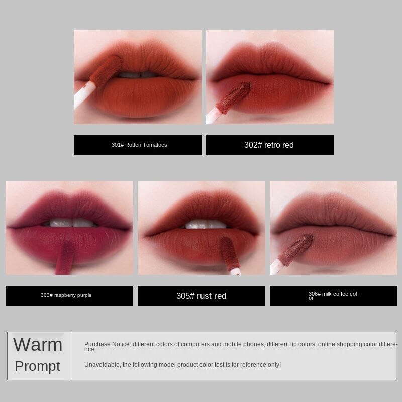 5Pack Lip Glaze Set Student Non-Fading No Stain on Cup Matte Finish Cigarette Case Lipstick Valentine's Day Gift