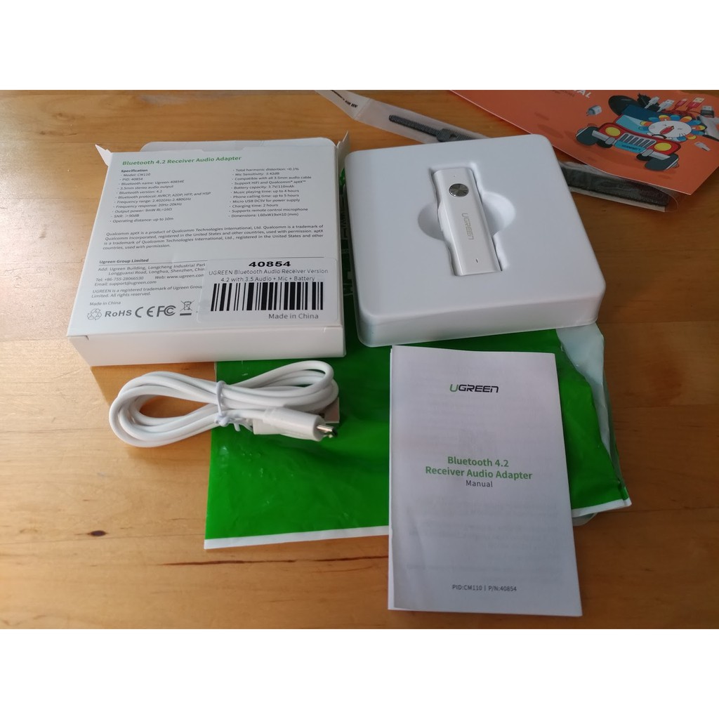 Thiết bị nhận Bluetooth 4.2 dùng cho loa, tai nghe UGREEN 40854 chính hãng