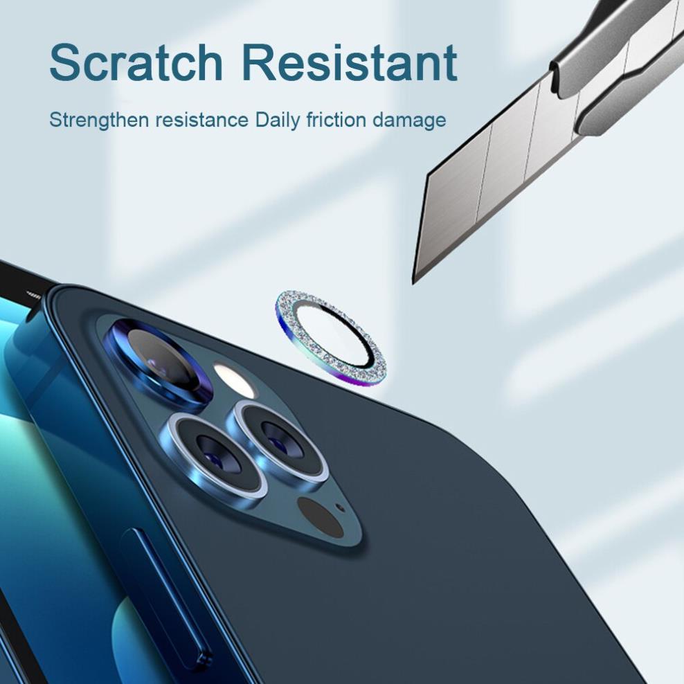 Dán bảo vệ mắt Camera đính đá 6 màu titan cầu vòng iPhone 11  12  13  MINI / PRO / MAX