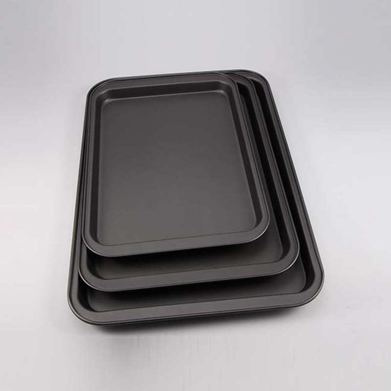 Carbon Steel Rectangle Plate Tray Non Stick Pizza Pan Cake Mold Baking Bakeware