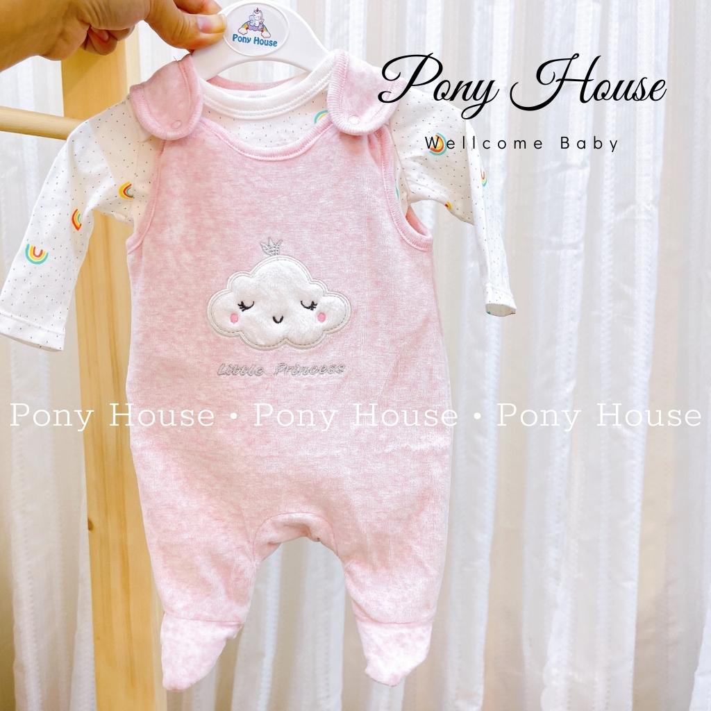 Set Yếm Băng Lông Liền Tất Kèm Body Chip Cotton Mềm, Mịn Cho Bé Trai, Bé Gái Sơ Sinh Sz NB/0-3M/3-6M