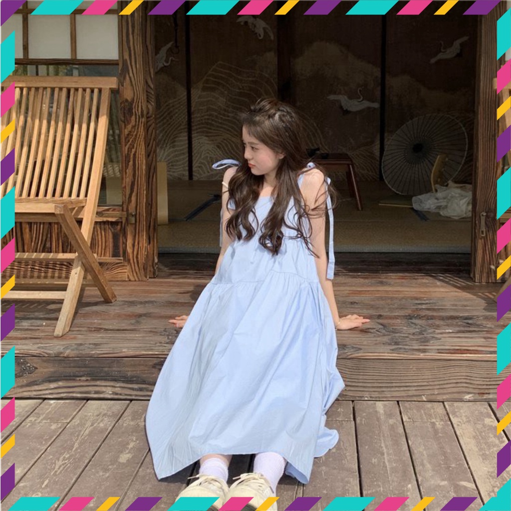 Đầm Nữ, Váy Nữ Babydoll 2 Dây Thắt Nơ Dáng Dài 3 Tầng Siêu Xinh | BigBuy360 - bigbuy360.vn