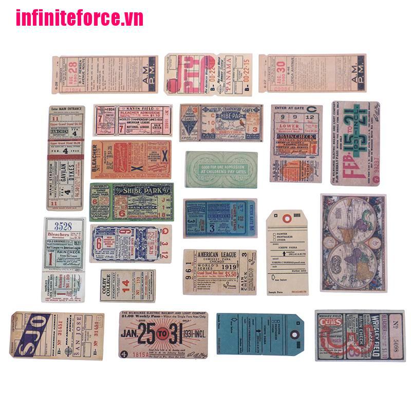 Set 22 Sticker Dán Trang Trí Sổ Tay Phong Cách Vintage