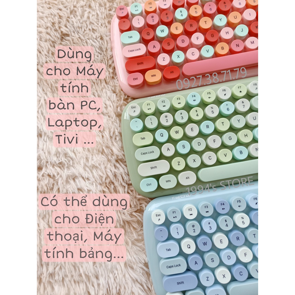 Combo bàn phím và chuột giả cơ không dây MoFii Candy XR - Dùng cho máy tính bàn, laptop, tivi, điện thoại, máy tính bảng