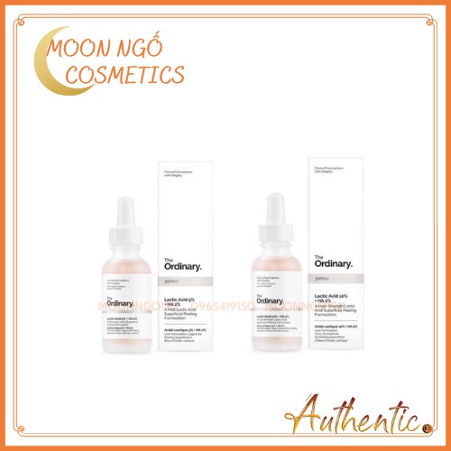 Tẩy Da Chết Hoá Học sáng da, đều màu The ordinary Lactic acid 5%, 10% +HA