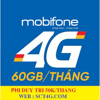 SIM 4G MOBIPHONE 60GB/Tháng