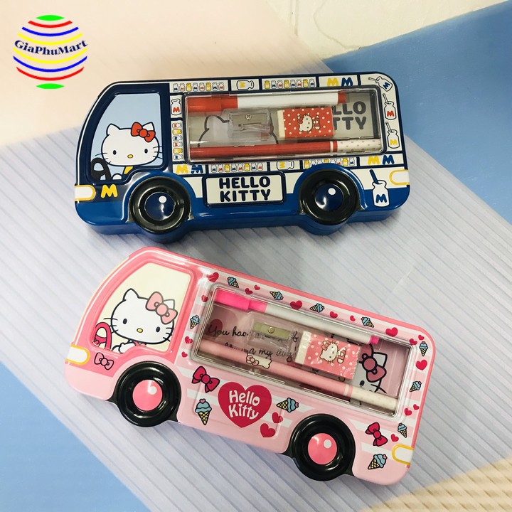 Bóp Đựng Viết - Hộp Bút Sắt Hello Kitty